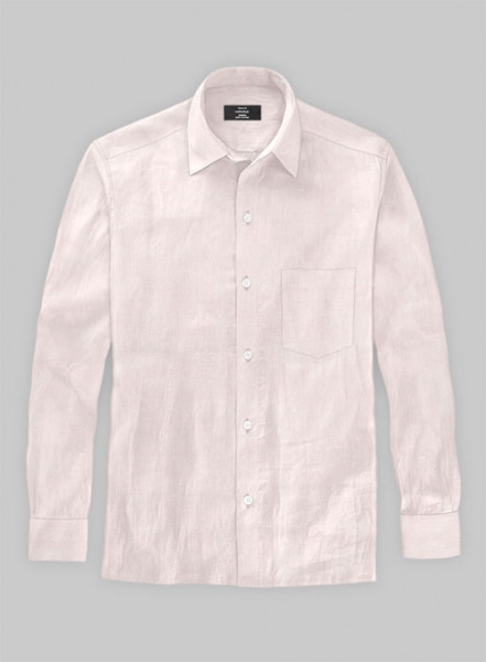 Roman Light Pink Linen Shirt - Full Sleeves