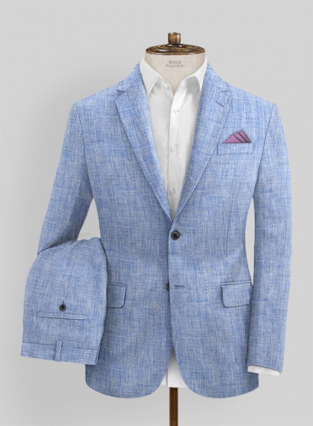 Solbiati Artic Blue Linen Suit