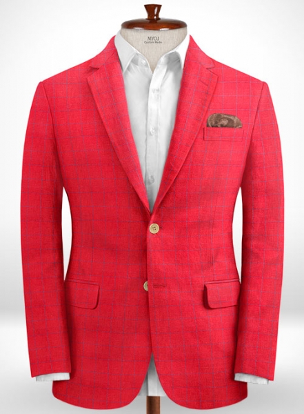 Italian Linen Cinde Red Suit
