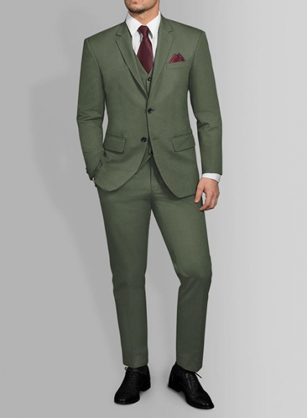 Olive Green Cotton Suit