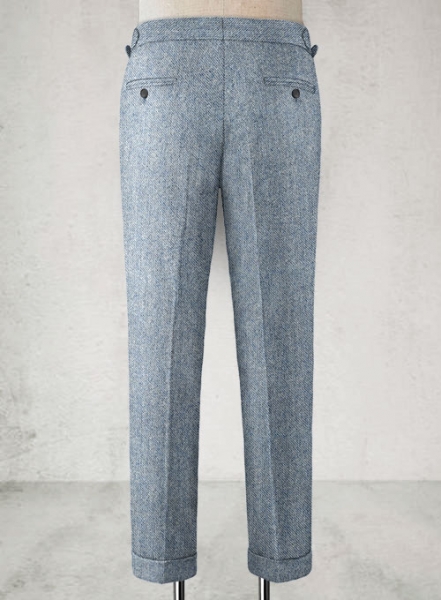 Light Blue Denim Highland Tweed Trousers