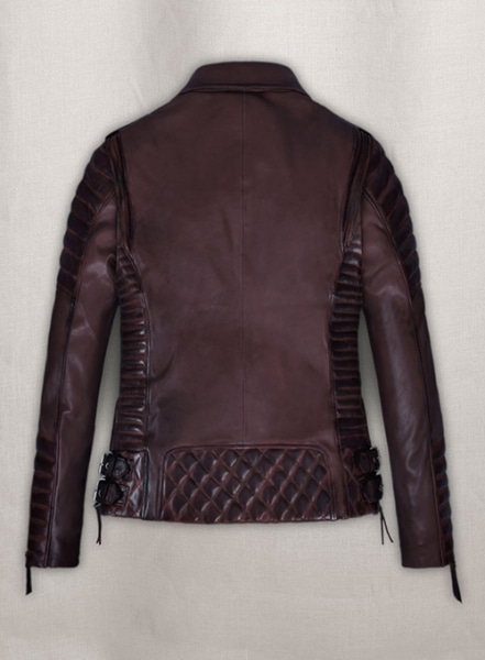 Charlotte Burnt Wine Leather Jacket