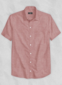 Dublin Dry Rose Linen Shirt - Half Sleeves