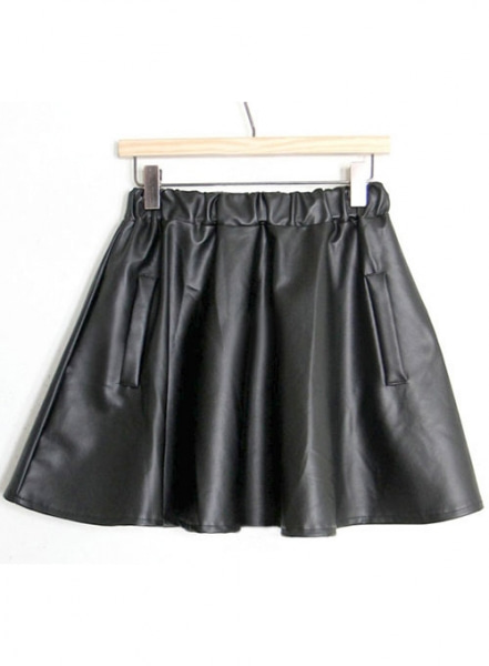 Swing Flare Leather Skirt - # 481