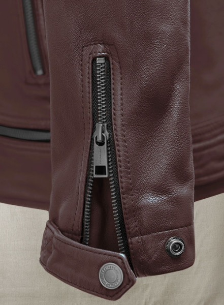 Ironwood Burgundy Biker Leather Jacket