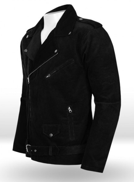 Black Corduroy Biker Jacket