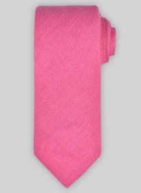 Linen Tie - Neon Pink Pure
