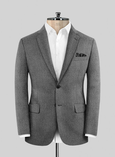 Herringbone Gray Flannel Wool Jacket