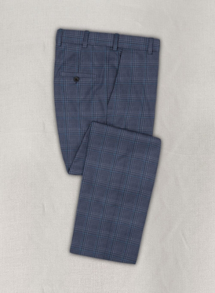 Napolean Tartan Blue Wool Pants
