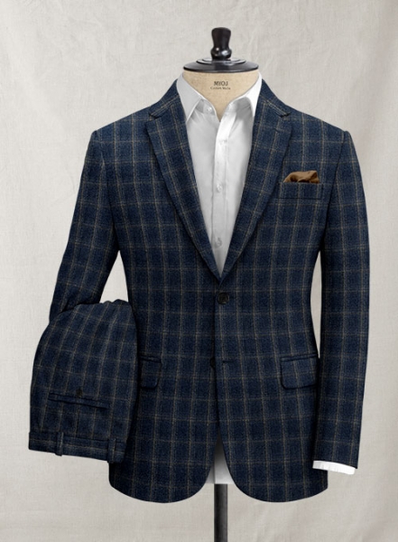 Italian Anluti Dark Navy Tweed Suit