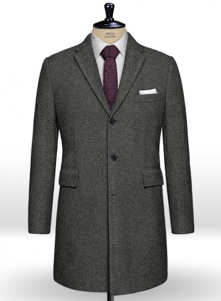 Light Weight Charcoal Tweed Overcoat