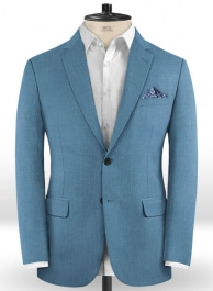 Scabal Steel Blue Wool Jacket