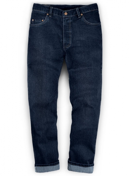 Darker Blue - Stretch Cross Hatch Jeans