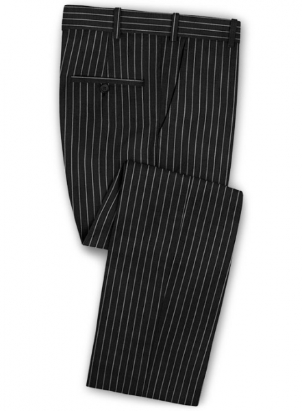 Napolean Black Stripe Wool Suit