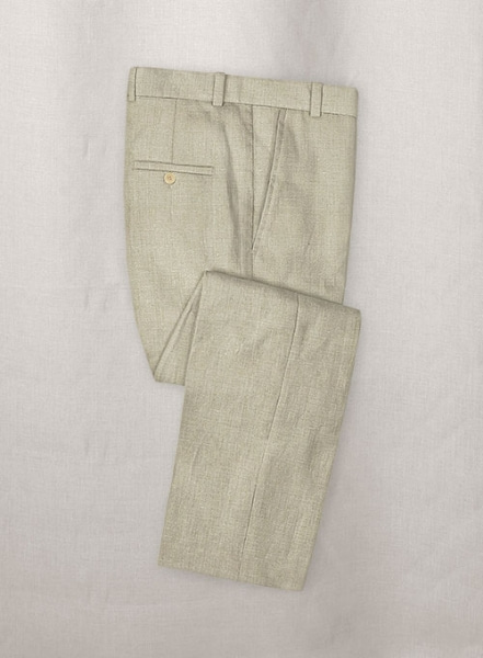 Aura Beige Pure Linen Pants