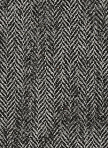 Harris Tweed Gray Herringbone Pea Coat