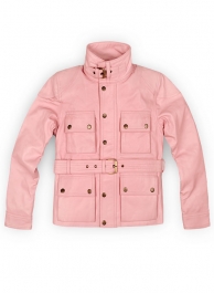 Light Pink Leather Jacket # 286