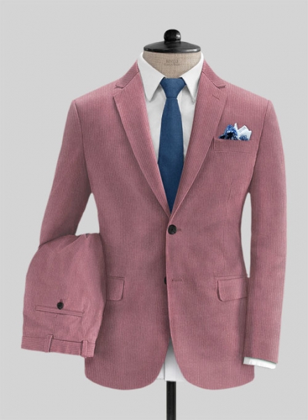 Pink Opera Thick Stretch Corduroy Suit