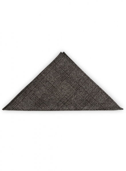 Tweed Pocket Square - Saga Charcoal Feather