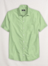 Moss Green Stretch Twill Shirt - Half Sleeves