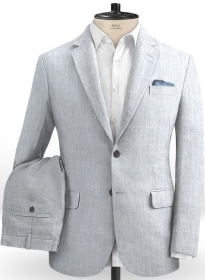 Italian Cloudy Herringbone Linen Suit