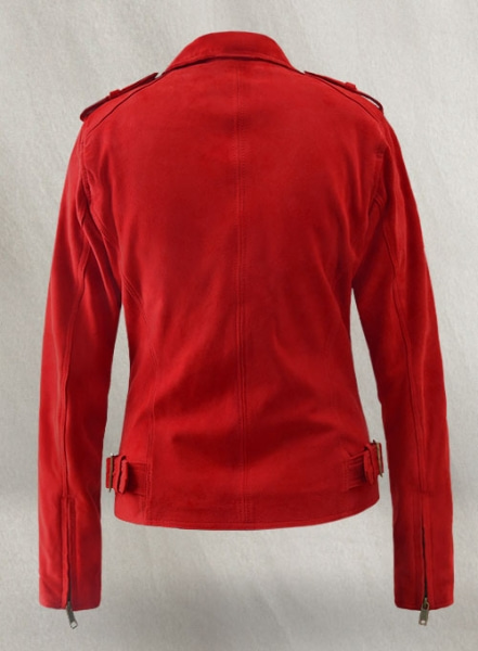 Soft Lava Red Suede Leather Jacket # 267
