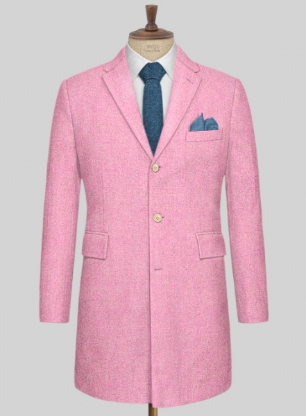 Melange Spring Pink Tweed Overcoat