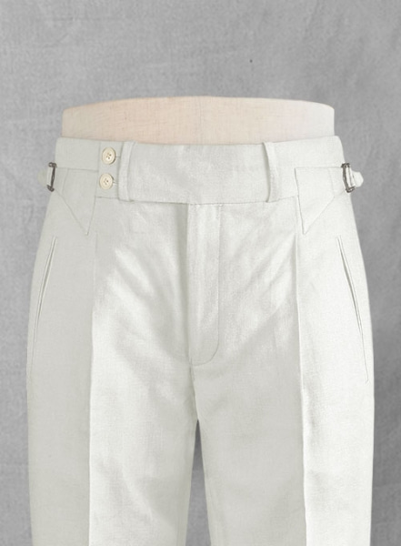 Safari Ivory Cotton Linen Heritage Trousers.