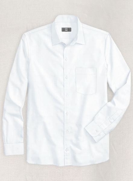 Italian Herringbone White Shirt