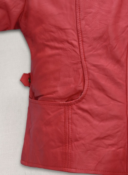 Soft Tango Red Washed Jennifer Lopez Gigli Leather Jacket