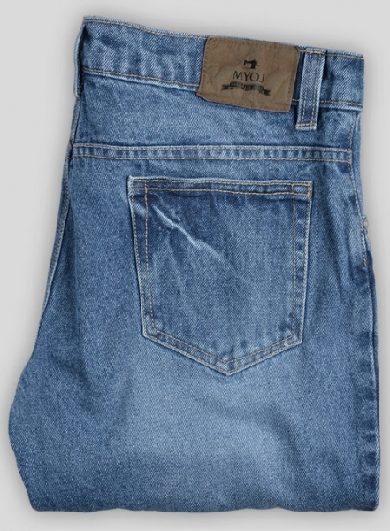 Classic Heavy Blue Stone Wash Whisker Jeans