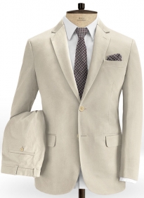 Beige Twill Stretch Chino Suit