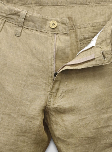 Khaki Skinny Linen Cargo Trousers | Jaded London