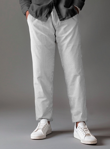 Easy Pants Gray Seersucker