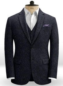 Dark Blue Flecks Donegal Tweed Jacket