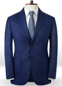 Italian Melange Blue Angora Wool Jacket