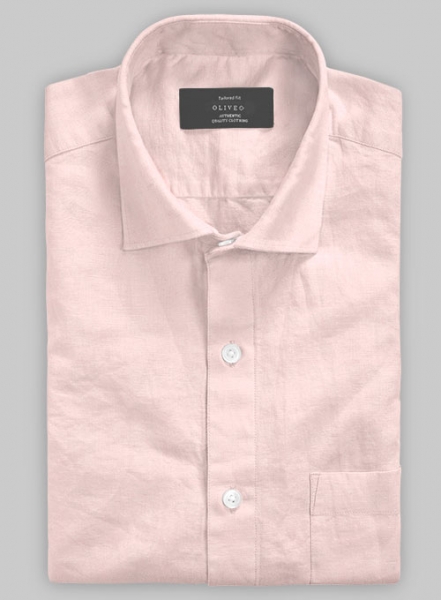 Washed Pink Cotton Linen Shirt