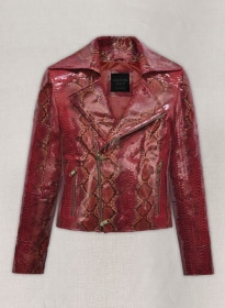 Bold Red Python Leather Jacket # 228