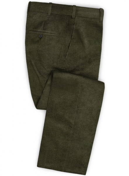 Olive Thick Corduroy Pants