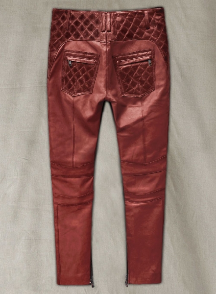 Carrier Burnt Red Leather Pants