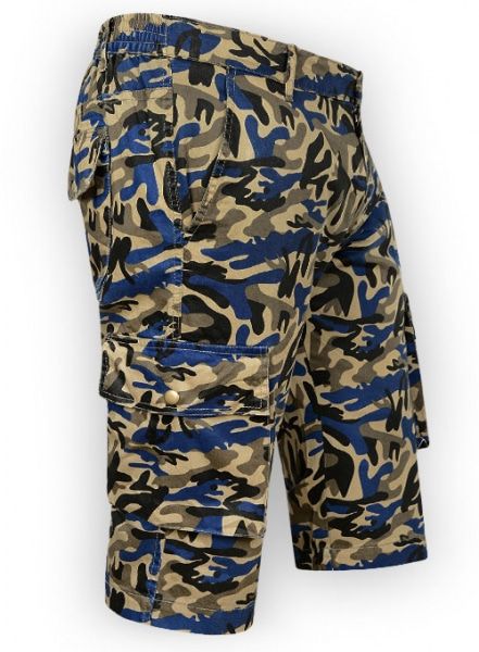 Blue Camo Cargo Shorts