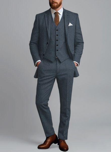 Light Weight Bond Blue Tweed Suit