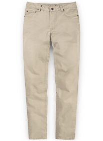 Beige Super Cotton Stretch Chino Jeans