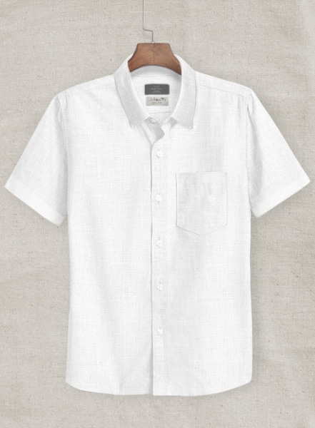 Solbiati White Linen Shirt - Half Sleeves