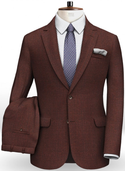 Napolean Wine Birdseye Wool Suit