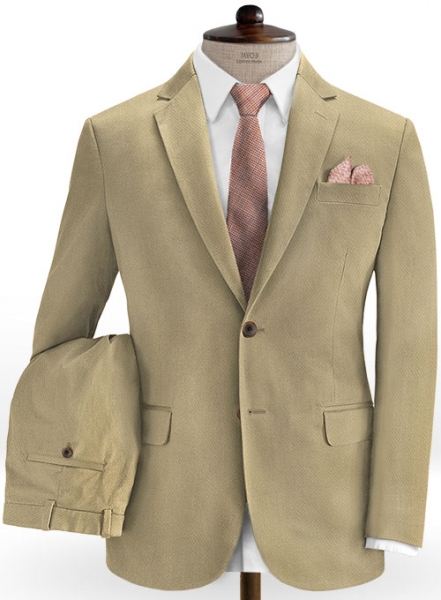 Heavy Knit Khaki Stretch Chino Suit