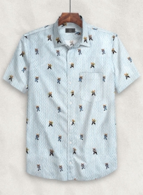 Italian Cotton Sporty Bear Shirt - Half Sleeves