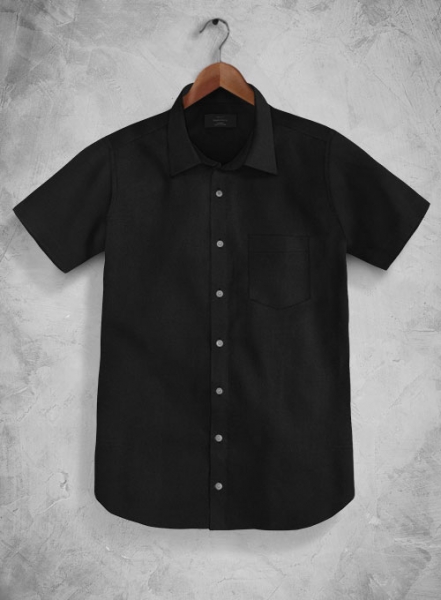 Black Poplene Shirt - Half Sleeves
