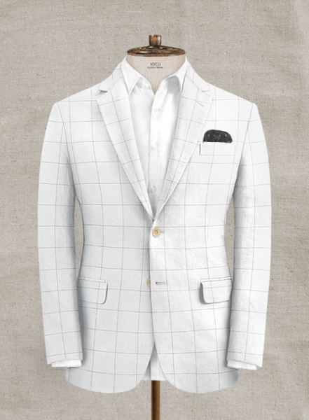 Italian Linen Ecru Big Checks Suit