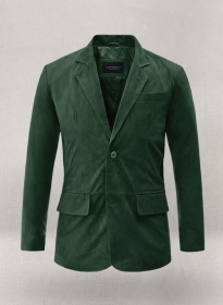 Timber Green Suede Leather Blazer